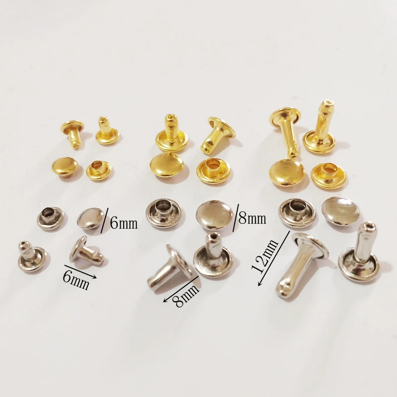 Factory Direct Sales Metal Round Head Rivets For Handbag Double Round Studs Spikes Rivet For Leather Bag Decorative Button