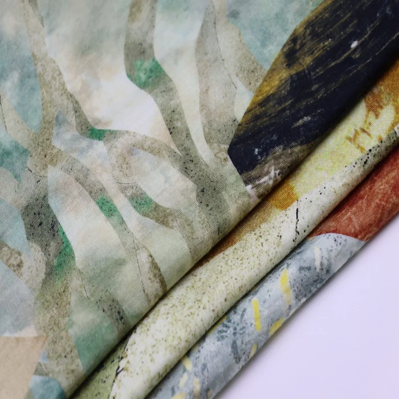 Knitted Digital Printing 215g/m Jersey 90% Merino Wool 10% Silk Blend Fabric