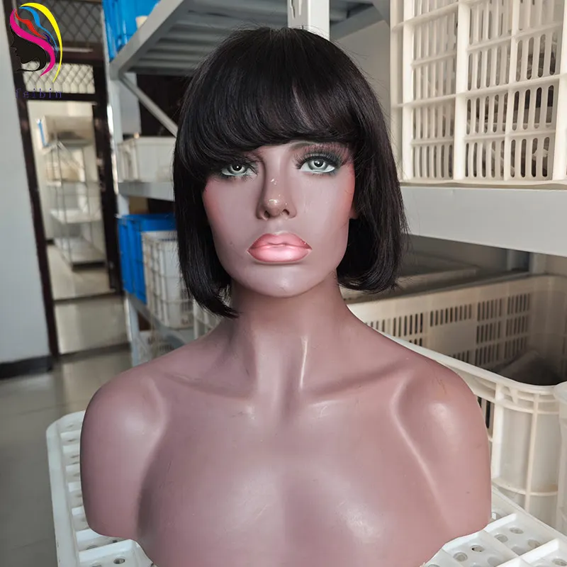Short bob Machine Made Natural cheap cuticle aligned remy 100% human hair none lace bob wig
