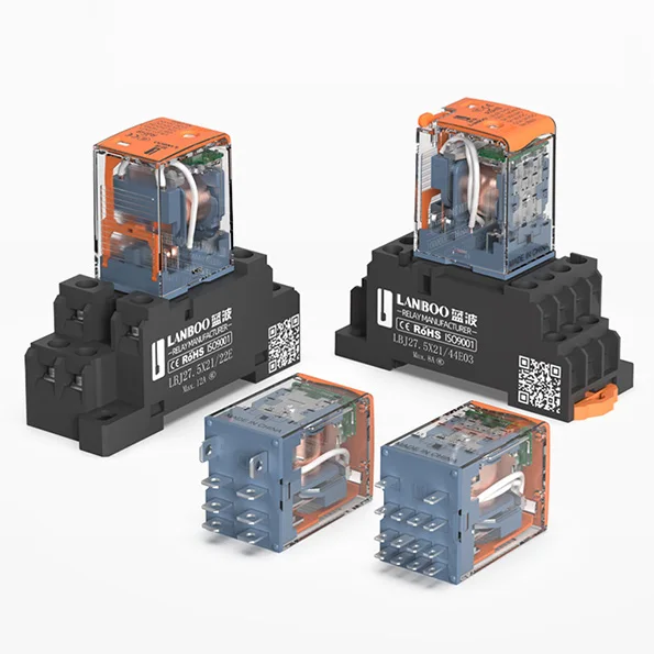 Миниатюрное реле LANBOO 27.5X22 12 В 24 220 переменного тока с тестовым ключом маленькое безопасное электромагнитное промежуточное