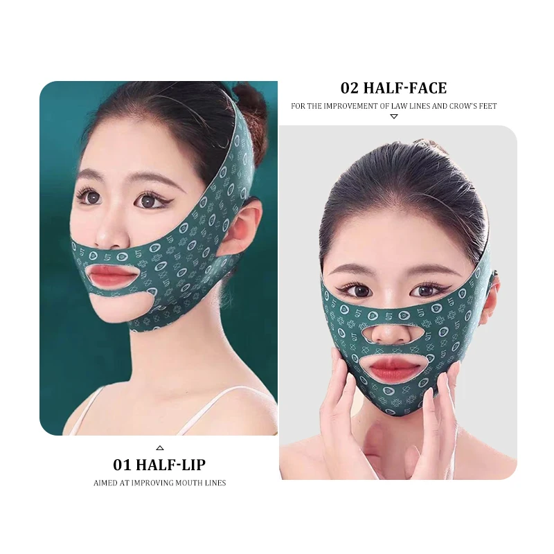 hot selling green cheek shaper slimming V Lifting bandage for face