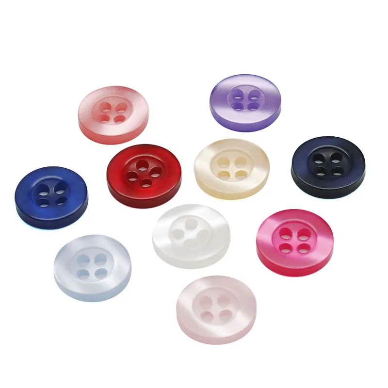 Polishing Resin Buttons For Shirt Coat Cloth Pant 14L16L Watermelon Round Shirt Button 4holes Eco-friendly Pearl Resin Button