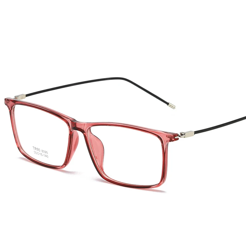 Cheapest Square large frame thin face eyeglasses men fashion wild transparent color TR90 optical glasses