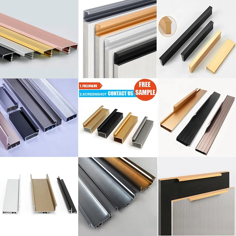 Furniture Modern Pull Handle Furniture Hidden Handle Aluminum G Shaped Handles Kitchen for Kitchen Door Drawer Cabinet