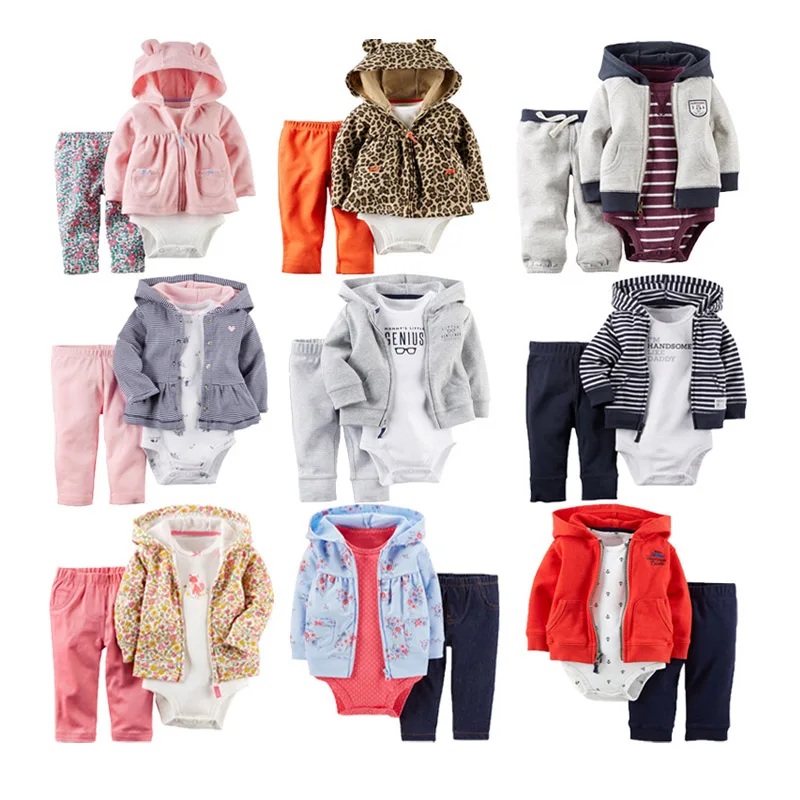 
Baby Clothing Set Boys Romper Long Pants Hoodie 3Pieces Suit Infant Outfits 