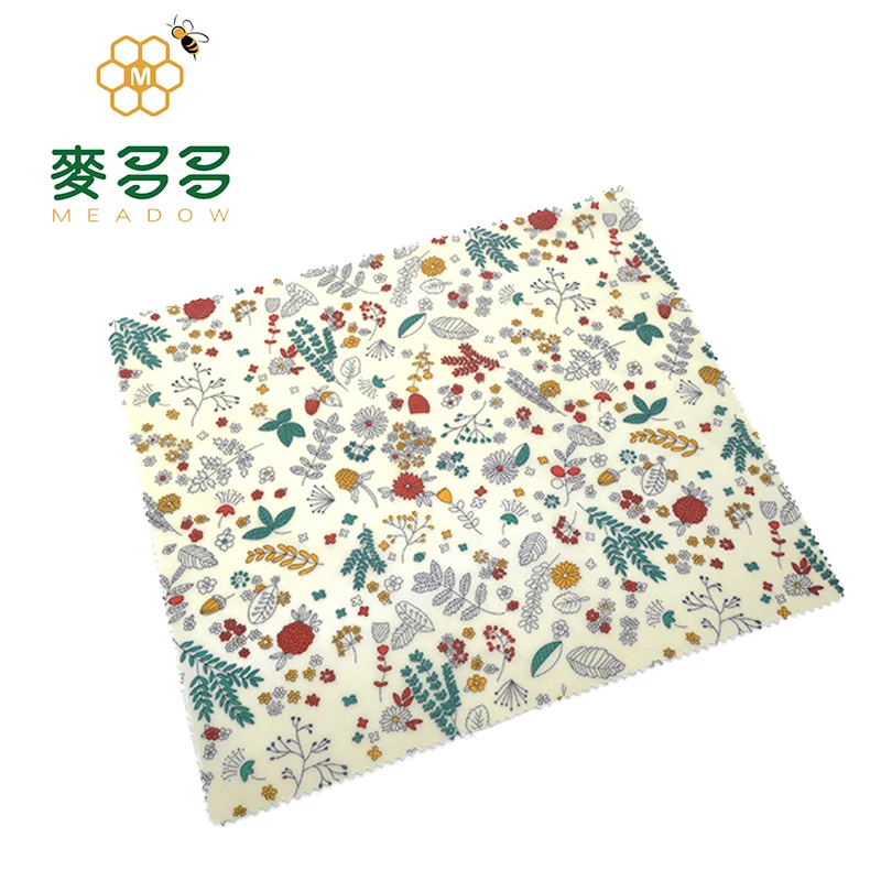 Hot sale durable custom printed reusable food beeswax wraps
