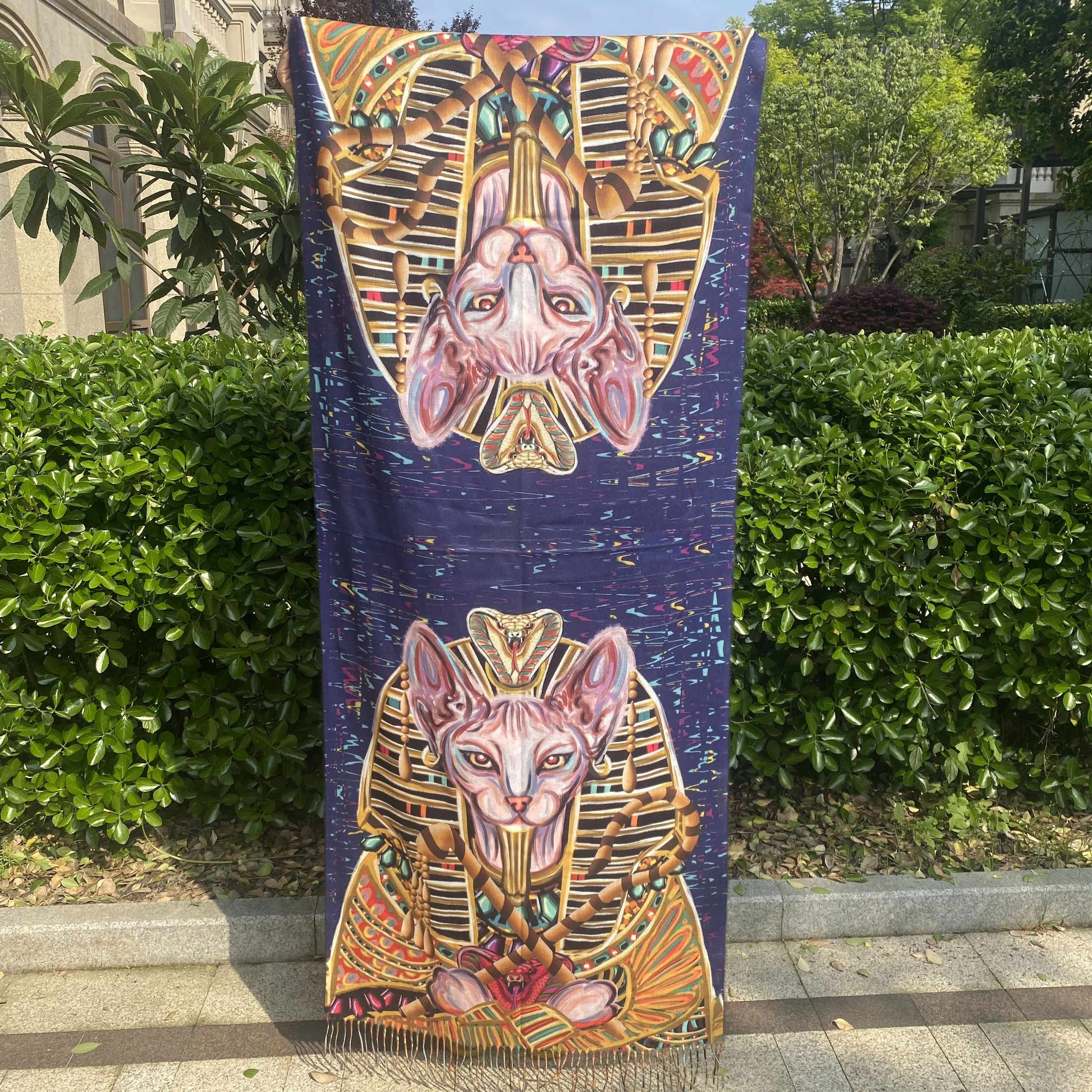 Factory OEM custom print cashmere festival pashminas shawl scarf women gift