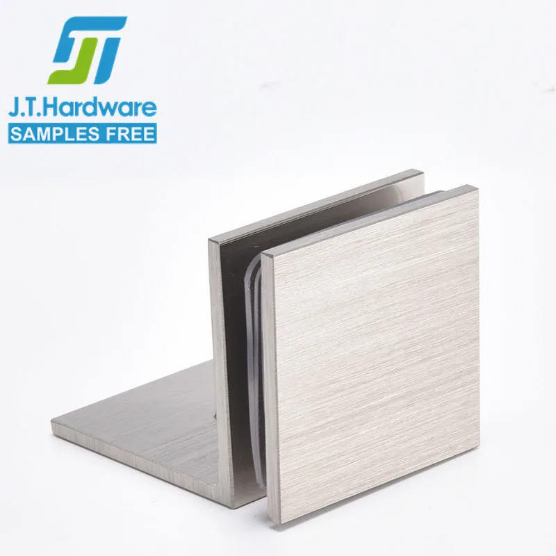 Stainless Steel 90 Degree Wall to Glass Holder Clip Hinge Machine Glass Shower Door Clamp