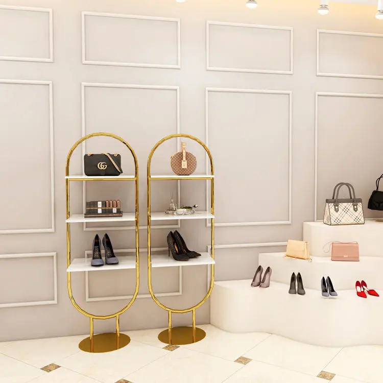 hot sale Metal Custom Stainless Steel Display Stands Shoes Bag Display