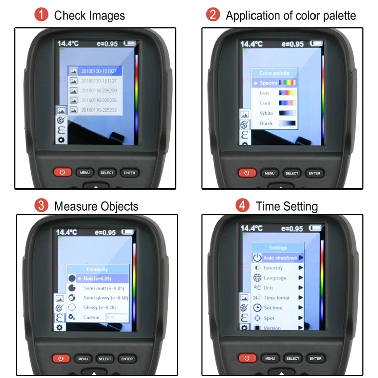 Factory Price HT-18 Handheld Industrial Thermal Imager WITH Temperature Measuring 90*105*223mm 1 Years
