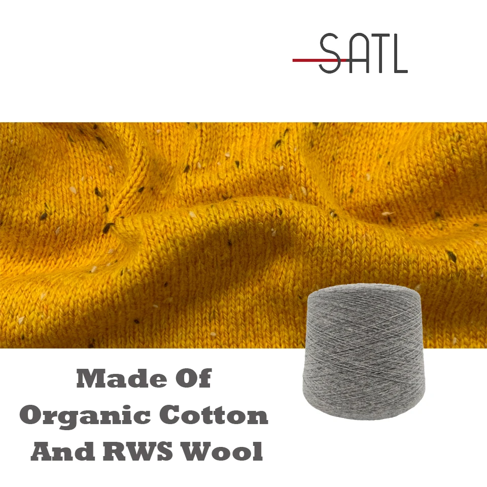Favorable Price High Tenacity 2/16nm 50% Organic Cotton 50% RWS Wool Yarn For 7 Gauge Flat Knitting