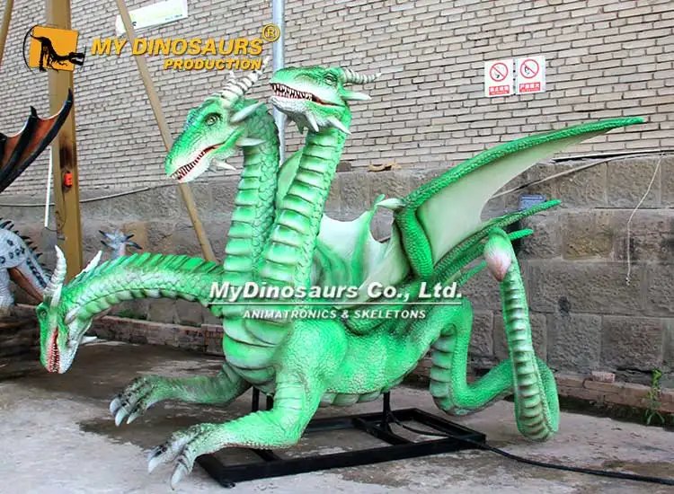 MYDINO западная модель дракона в натуральную величину анимация трехголовый дракон