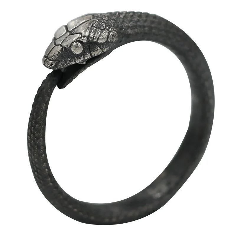 New Trend Tailed Snake Ring for Men Punk Fashion Ouroboros Opening Adjustable Rings Daily Accessories