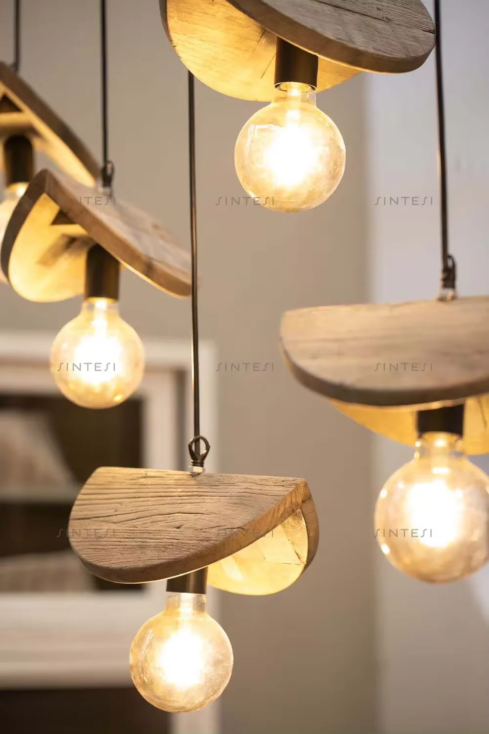 Arts and crafts style natural furniture lamp light wood lamp living room lamps