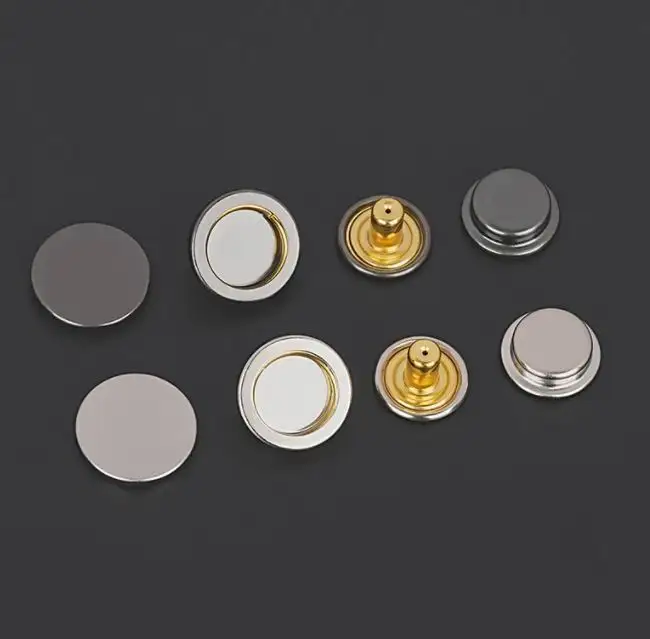 Metal Snap Button Custom Engraved Logo Spring Eco-friendly ACRYL Plating Round Metal Fastener Brass Snap Button for Garment