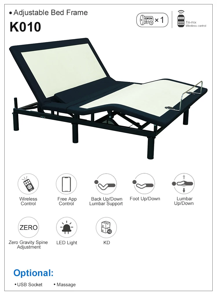 
luxury twin queen size mechanical electric bed lifting mechanism adjustable bed bases recliner 