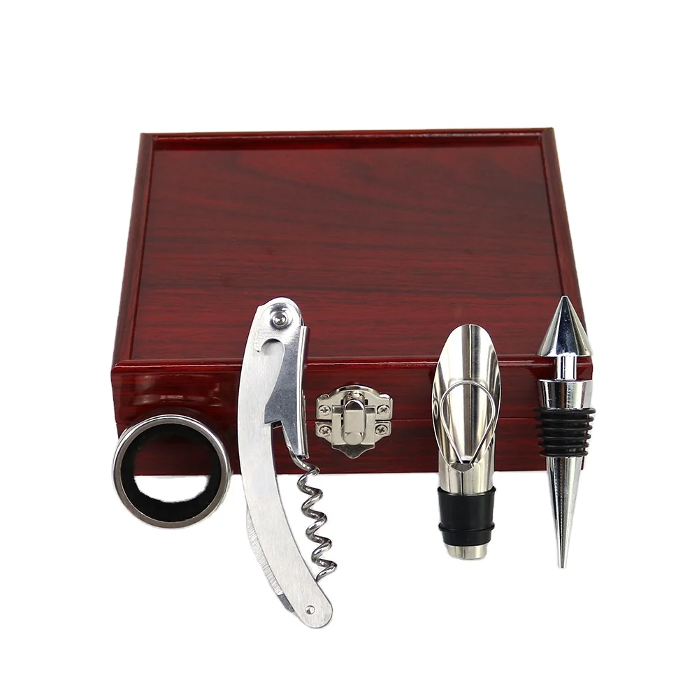 Modern Luxury Wine Set with Custom Chess Board and Metal Wine Opener Factory Price Wooden Box for Bar Party or Wedding