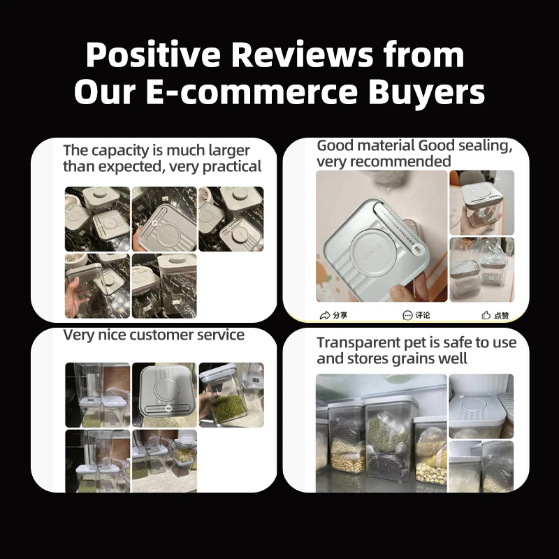 Kitchen Airtight Sealed Plastic Pantry Organizer Dry Food Cereal Box Meal Prep Container Stackable Storage Pot Containers