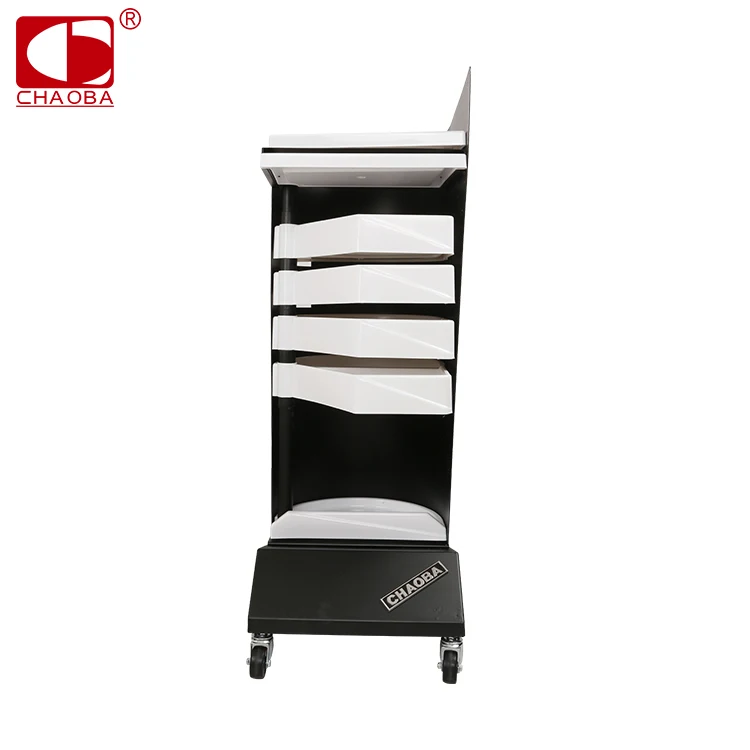 CHAOBA Multifunctional Beautiful Design Beauty Salon Metal Trolley Car Mobile Hair Color Trolley Cart