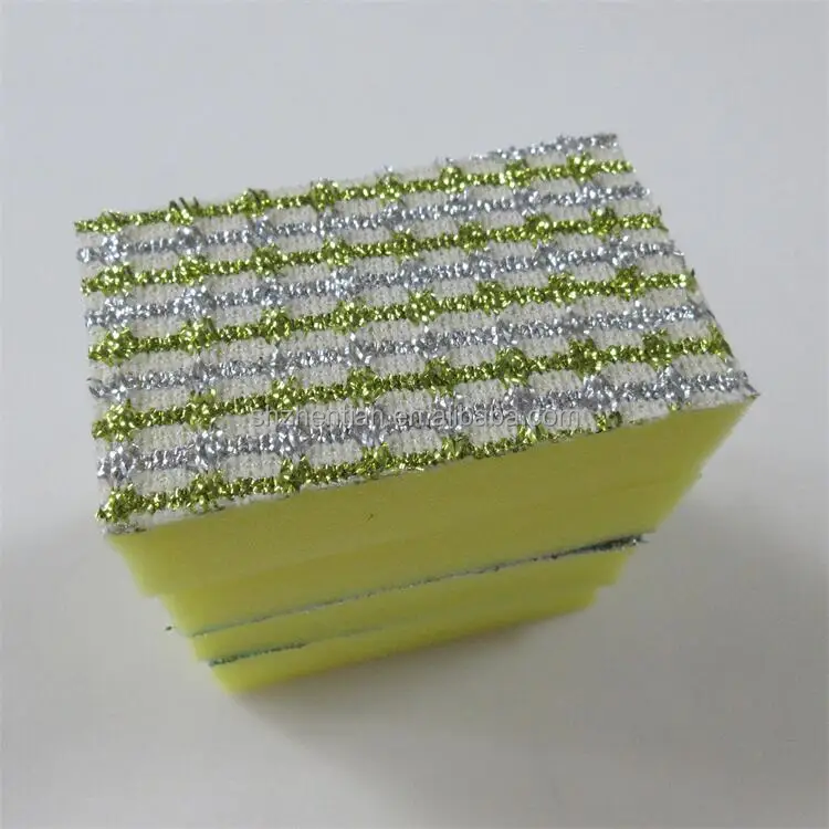 Multifunctional Kitchen Cleaning Sponge Non-Scratch Heavy Duty Stainless Steel Wire Mesh Sponge Scouring Pad Sponges For Dishes