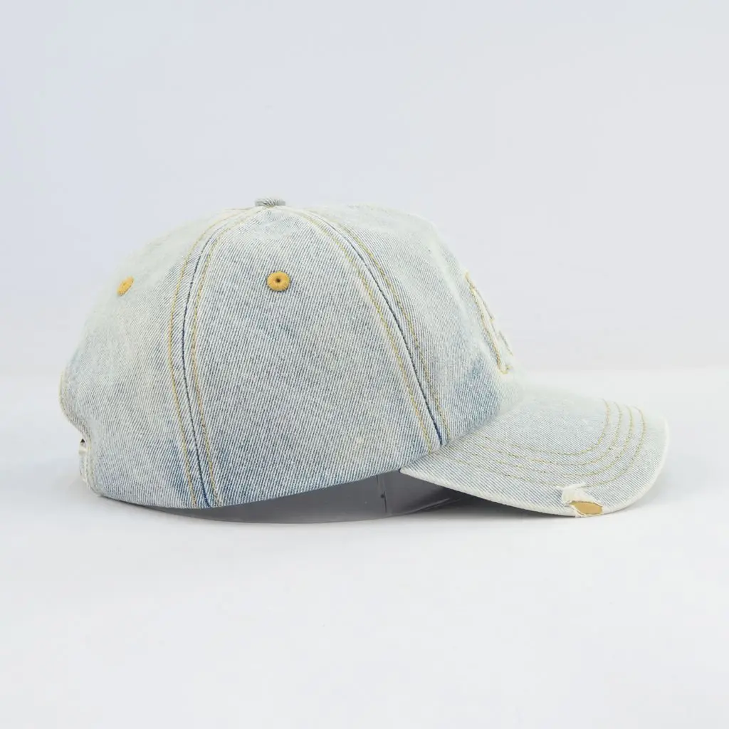 Custom Letter Embroidery Logo Baseball Caps Washed Cotton Vintage Distressed Cap 6 Panel Baseball Hat
