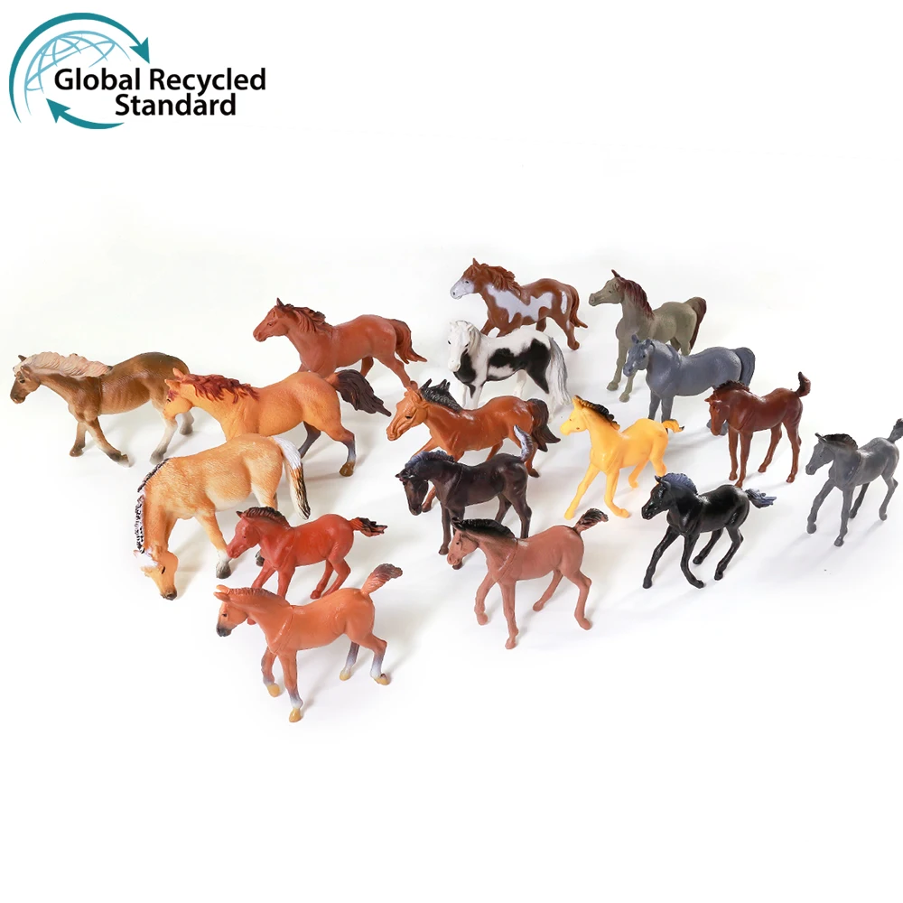 Accept custom OEM ODM PVC educational wild sea farm animal horse model set plastic animal GRS toy for kids play 2024