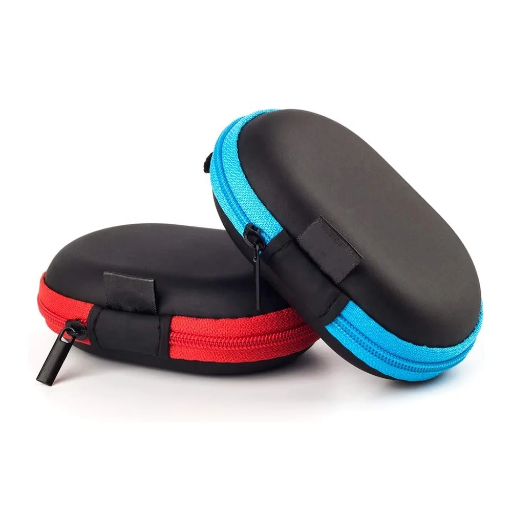 Eva cases with zipper PU waterproof portable custom cheap eva earphone bag earphone pouch earphone case EVA hard shell