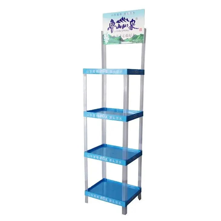 Пользовательские Супермаркет розничный магазин полка свободно стоящий 4 яруса напольный пластиковый стенд