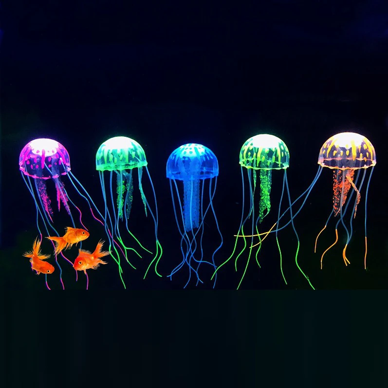 Aquarium Decorations Simulate Fluorescent Jellyfish Floating Soft Jellyfish Aquarium Products Fish Tank Accessories