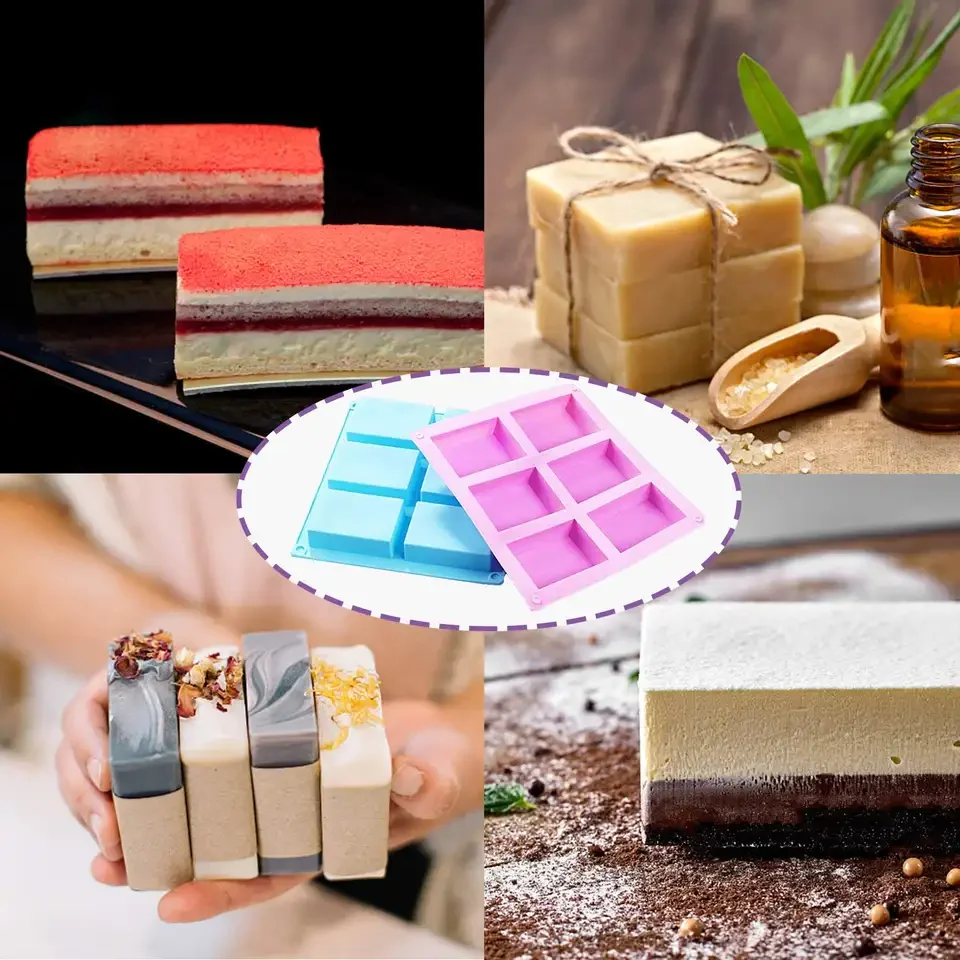 Manufacturers self-made process custom rectangular silica gel mold hand-designed silica gel mini soap mold