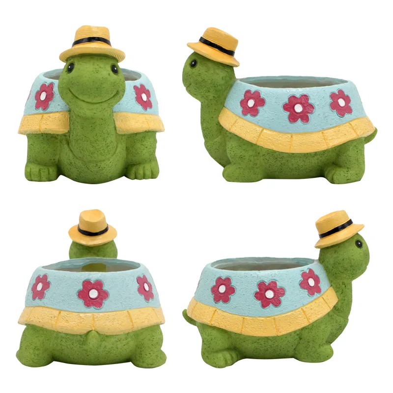 Custom Cartoon Meaty Flower Pot Set Combination Cute Creative Art Flower Pot Home Decoration Turtle Small Flower Pot