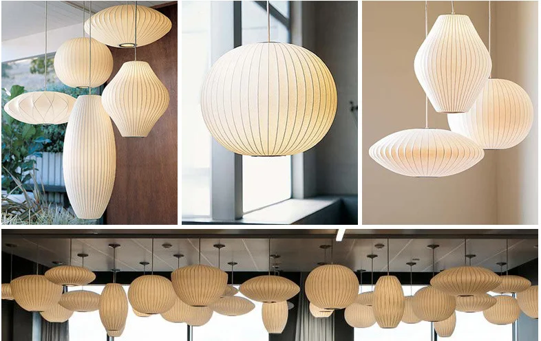 Wholesale custom ceiling lamp pendant restaurant large chandelier silk light Silk lamp Bubble lamp