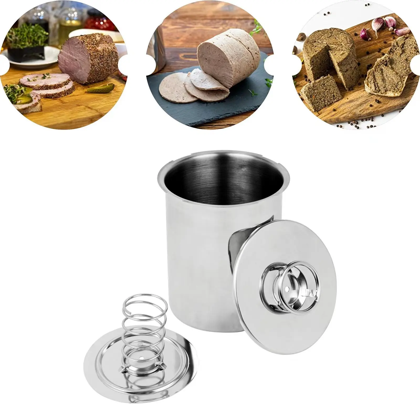 304 Meat Steamer Stainless Steel Ham Maker With Thermometer Kitchen Tools Pressure Meat Press Ham Tools