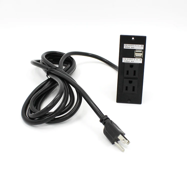 Furniture Power Outlet 2 USB Ports US Dual Power Outlets With 2 USB Ports