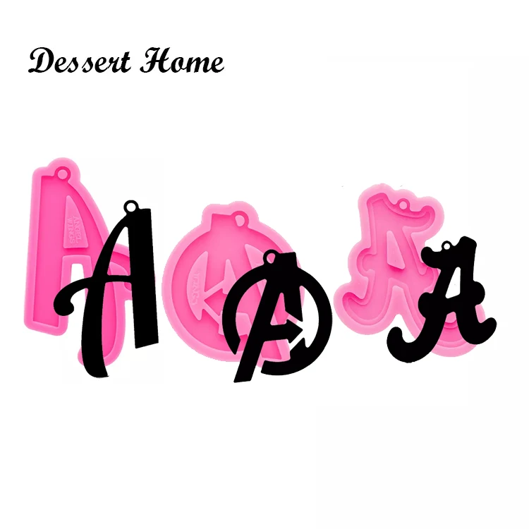 DY0582 Super glossy Letter A Keychain Mold - DIY Resin Crafting Mold - Shiny Silicone Mold - Epoxy Mould Craft