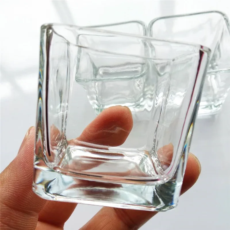 Wholesale 10 oz Crystal Big Empty Wide Square Frosted Glass Candle Jar For Candle Making