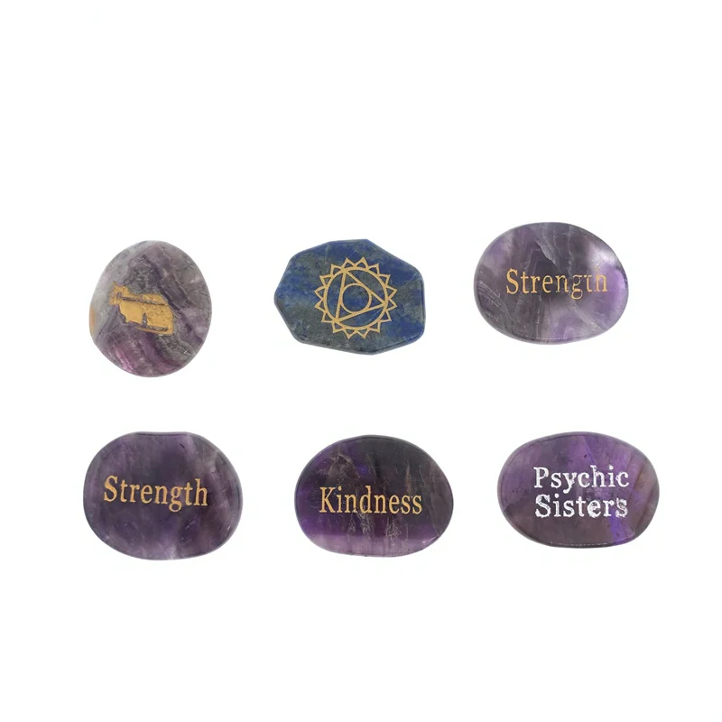 crystal worry stone healing stones craft gemstones gifts amethyst quartz crystal word thumb stones