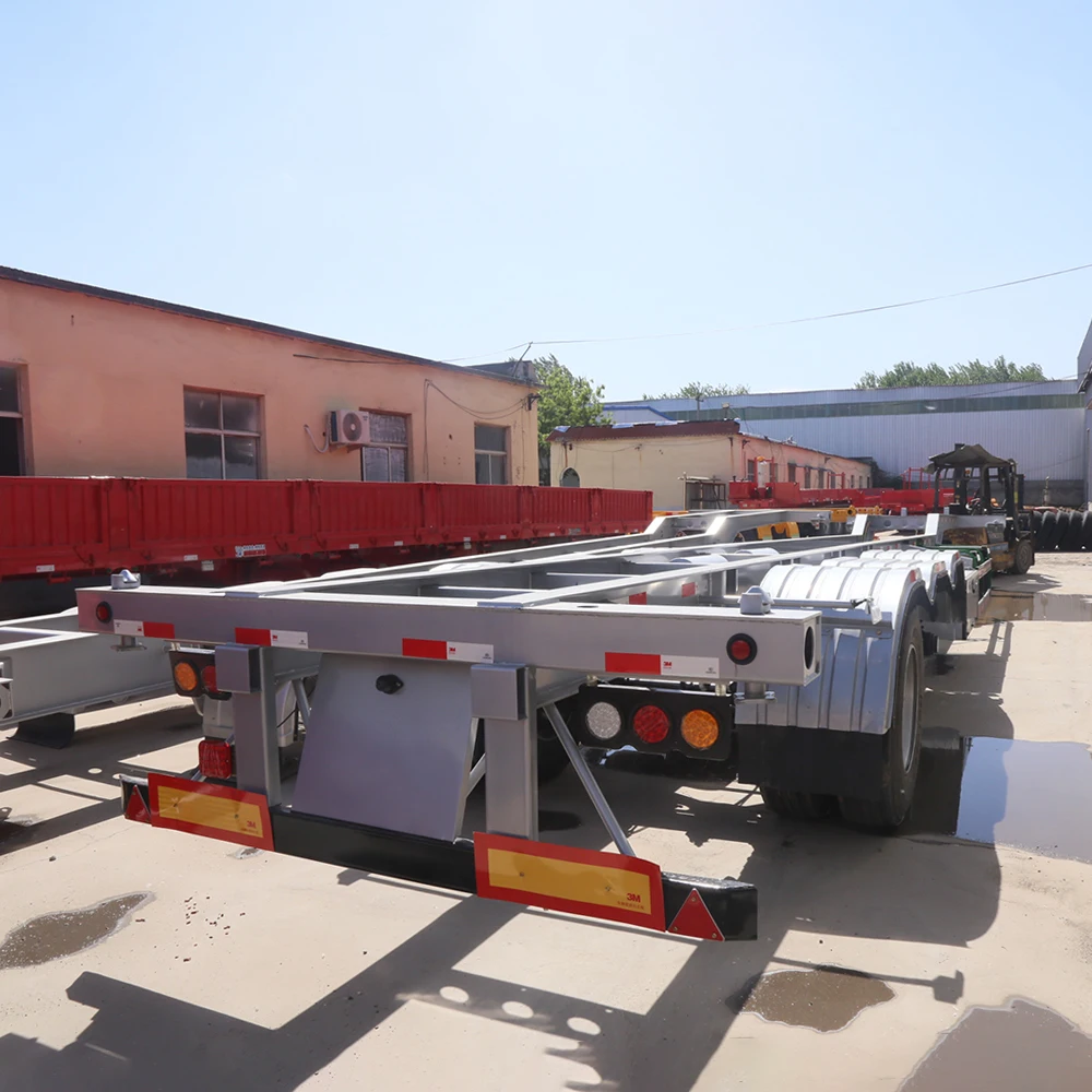 20 Feet 40 Feet Extended Container Chassis Sale 3 Axles Container Trailer Skeleton Semi Trailer Truck