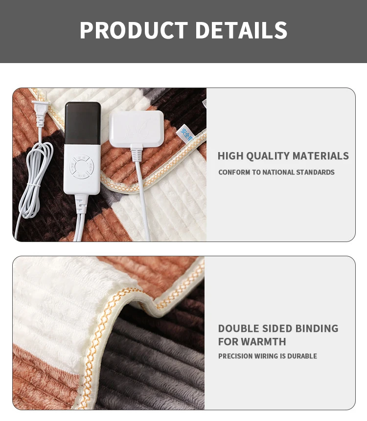 Dropshipping 110V 220V Warming Winter Washable Slumberdown Double Bed Queen King Size Under Bed Heated Electric Under Blanket