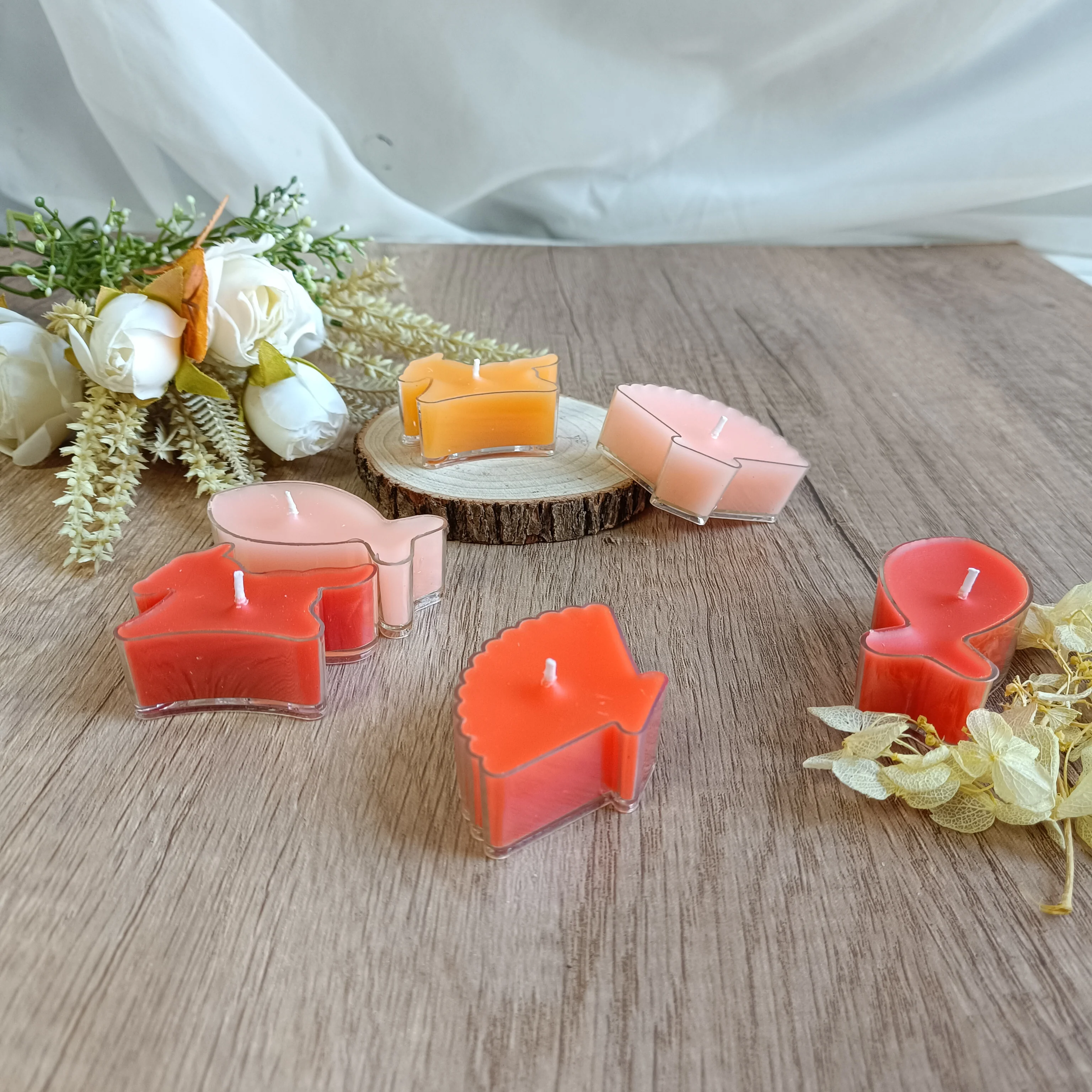 Factory Wholesale Colored Tealight Candle in Clear Cup 100% Pure Natural Unscented Tea Candles Mini Decorative Tea Light Candles