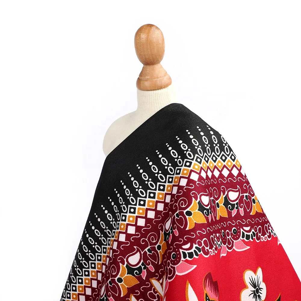 Wholesale polyester print fabric Malaysia Myanmar Thai National Costume sarong pareo