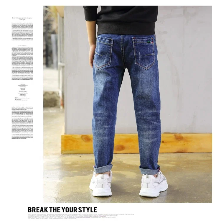 Boys Pants 2020   Kids Jeans Elastic Waist Stretch Denim Clothes Children Trousers For 4 to 14 Years Boy Pencil Leggings