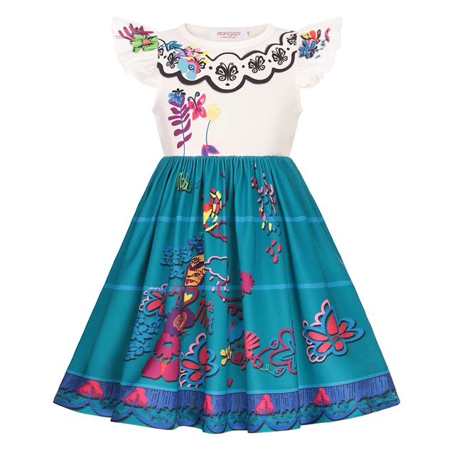 Birthday Party Madrigal Costume Kids Prom Gowns Girls Encanto Charm Dresses Carnival Summer New Children Princess Mirabel Dress