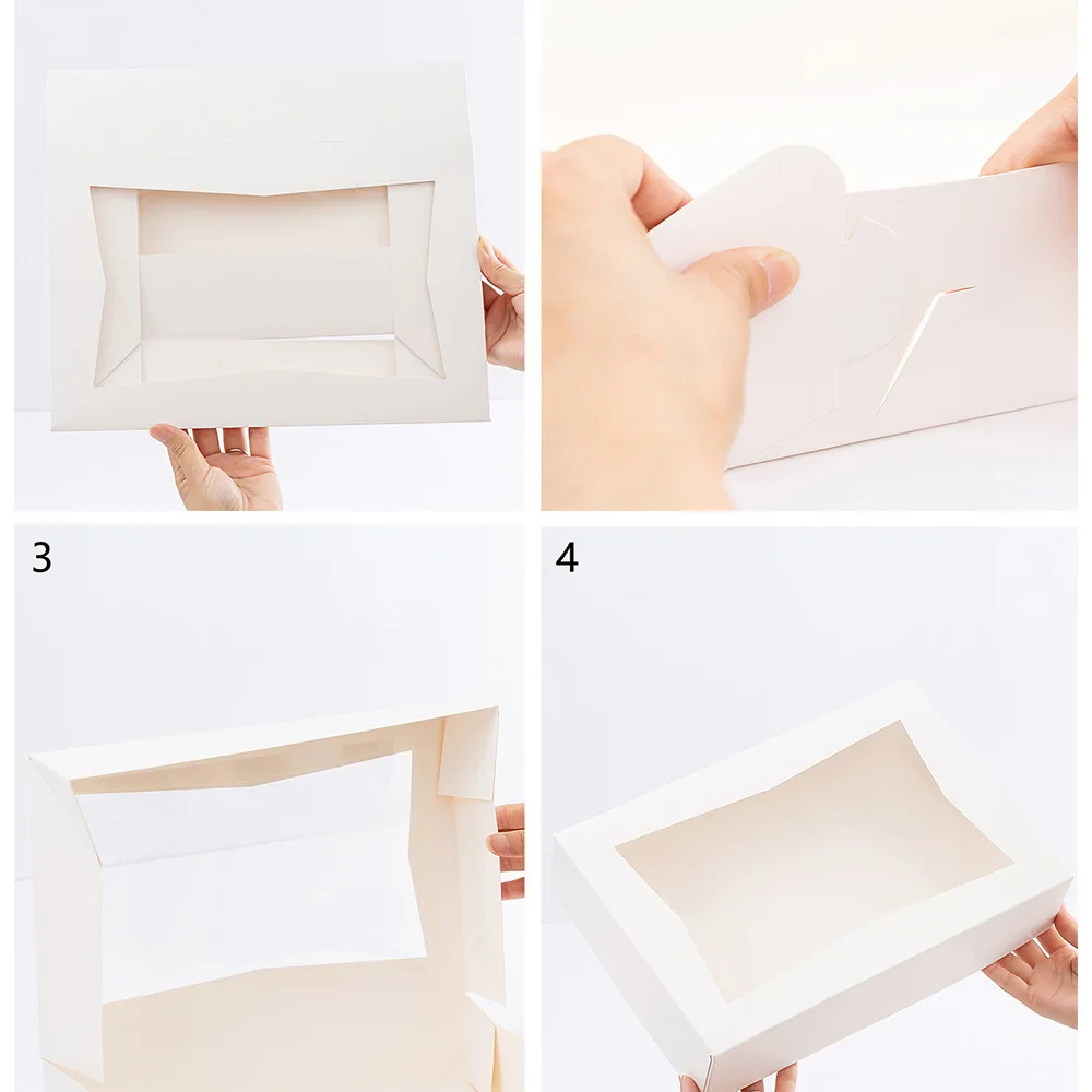 Wholesale Custom Logo Party Wedding Gift Cookie Paper Boxes Cake Kraft Pizza Takeaway Food Packaging Cake Box With Window