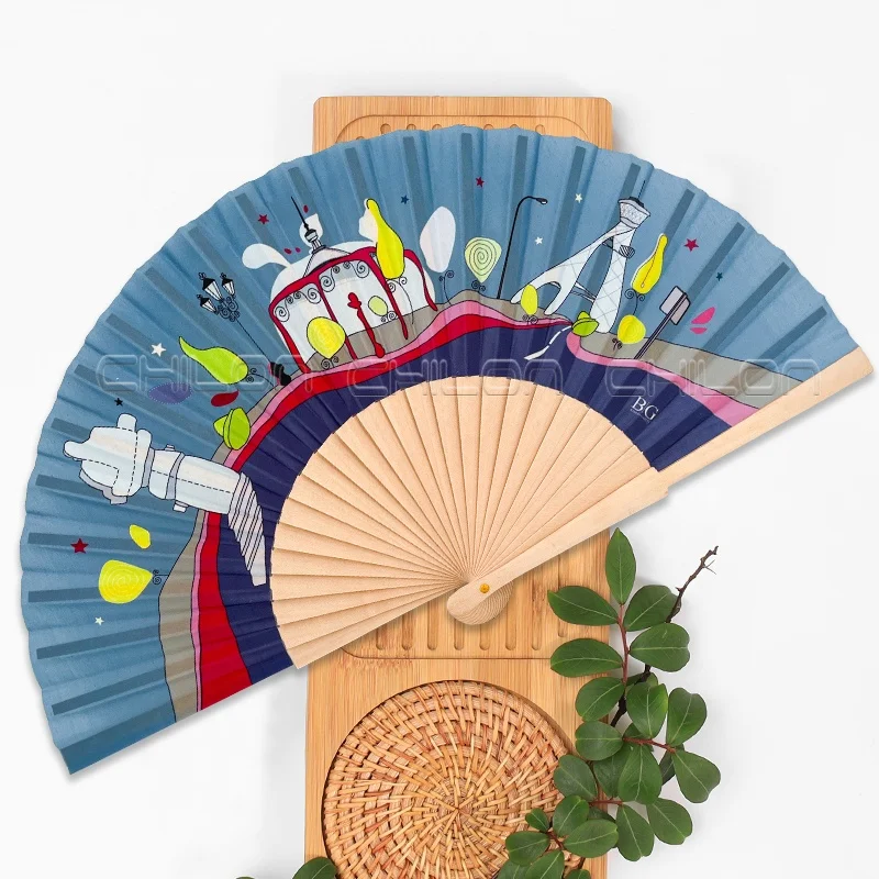 Advertising Printed Fan Customized Fan Folding Wooden Hand Fan