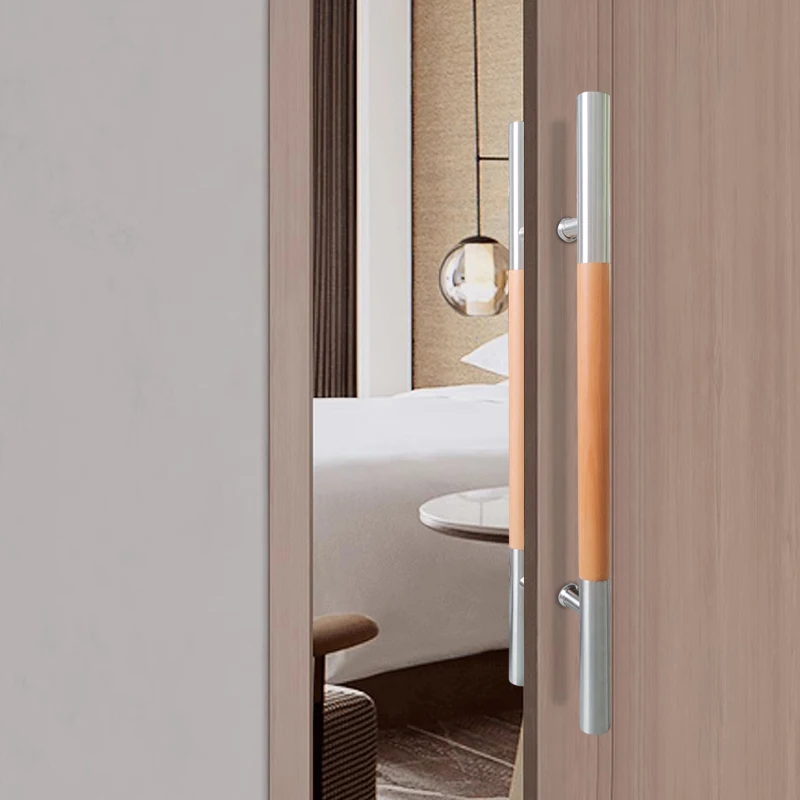High quality 304 stainless steel wholesale China top products Interior door handle Wooden handle entrance door hardware