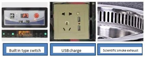 Commercial Shabu Shabu Hot Pot Electric Table Hot Pot Dining Table Built in Hot Pot Table