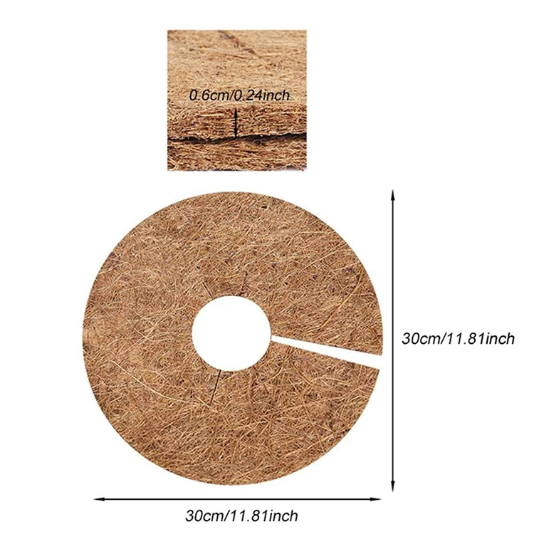 Hot Sale Coconut Fiber Coir Disc Mulch Ring Plant Cover Mat Plant Protector Mat For Plant Flower Pot