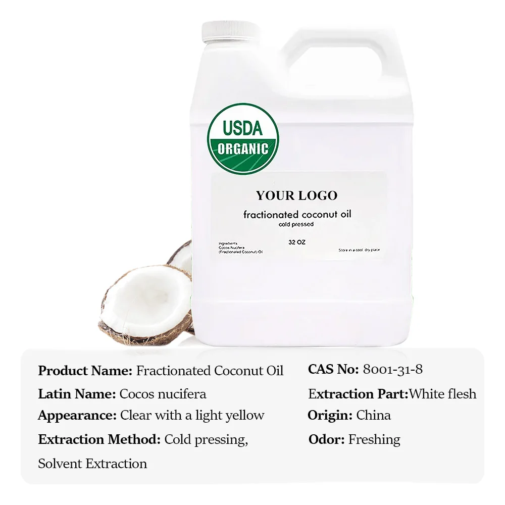 100% Organic Pure Massage Moisturize Skin and Hair Fractionated Coconut Oil Bulk