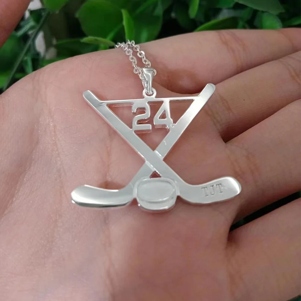 2023 Hot Fashion Gold Plated Hockey Stick Charm Pendant Plated 18K 925 sterling silver custom name necklace